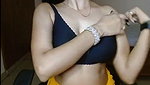 Aunty remove her black blouse  showing her boobs