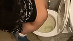 Beautiful girl showing her ass  pissing