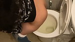Beautiful girl showing her ass  pissing