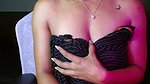 Hot girl show her boobs on chair