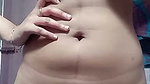 slim girl fingering in bathroom