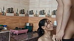 Desi couple intimate in Kitchen Room