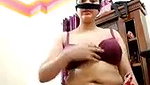 Aunty rubing her pink pussy  showing