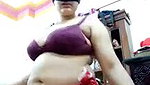 Aunty rubing her pink pussy  showing