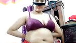 Aunty rubing her pink pussy  showing