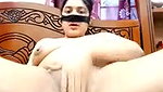 Aunty rubing her pink pussy  showing