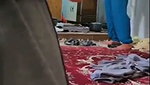 Aunty wearing dress infront of nephew