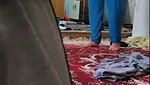 Aunty wearing dress infront of nephew