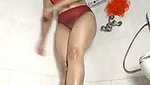 Big ass aunty taking bath  riding dilo