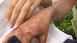 Sexy girl give Handjob  showing her boobs