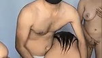 Three bhabhi showing  give Blowjob to single guy
