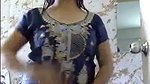Aunty wearing dress after bath