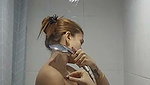 Hot model taking shower  showing her beauty