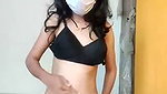 Beautiful slim girl showing her boobs  ass