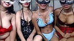 Four classmate showing their pussy
