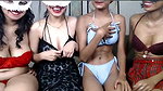 Four classmate showing their pussy