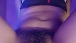 Sexy girl fingering her hairly pussy