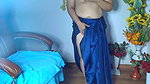 Hot bhabhi with blue saree show her boobs