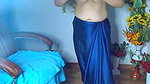 Hot bhabhi with blue saree show her boobs
