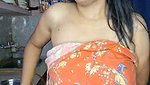 Nisha showing her boobs in kitchen room