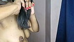 Nisha showing her boobs in kitchen room