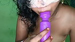 Juhi bhabhi drilling her pussy with purple dilo