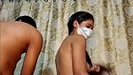 Two bhabhi fucking hard with single guy