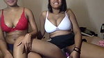 Two ladies finger her pussy  pressing boob