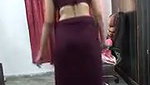 Beautiful sexy girl undress her purple saree  showing