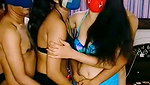 Three sexy ladies enjoying  having fun with partner