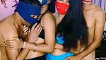 Three sexy ladies enjoying  having fun with partner