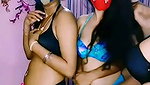 Three sexy ladies enjoying  having fun with partner