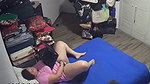 Husband caught his wife Masturbating  showing on vc