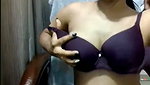 Sexy girl show her boob  pressing