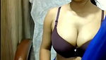 Sexy girl show her boob  pressing