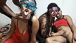 Two slim bhabhi suck cock  enjoying