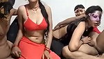 Two slim bhabhi suck cock  enjoying