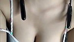 Beautiful model showing her nipple