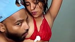 Boyfriend suck his gf slim boob