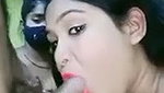 Two ladies give Blowjob to boyfriend