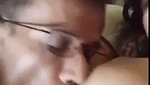 Husband suck his wife boob