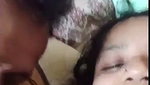 Husband suck his wife boob