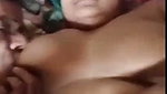 Husband suck his wife boob