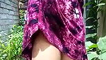 Beautiful aunty showing pussy outside of house