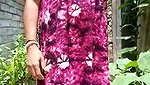 Beautiful aunty showing pussy outside of house