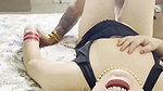 Beautiful housewife showing her pink pussy give Blowjob  fucked