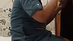Sexy housewife give Blowjob to husband friend
