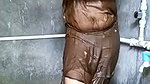 Sexy Shreya bhabhi applying turmeric powder on her sexy nude body  showing