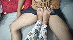 Foot Job with Ball Busting