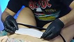 Beautiful Mumbai girl clean the hair of pussy to make tattoo